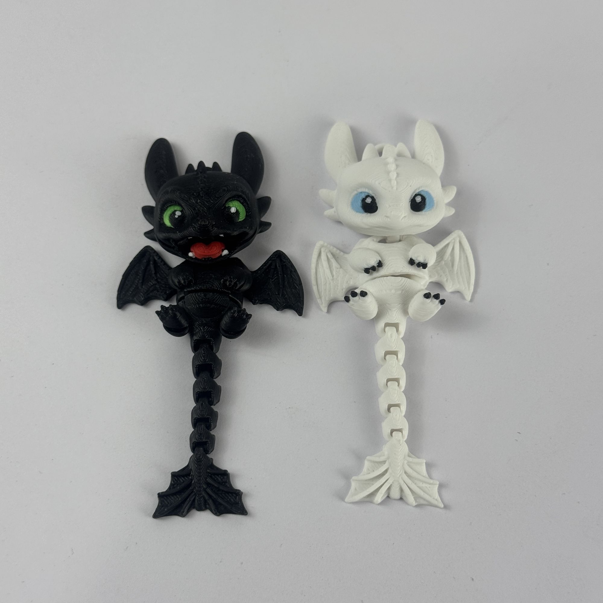3D Printing Plastic - 3D-печатный подвижный кулон-дракон: Ночная Фурия, Светлая